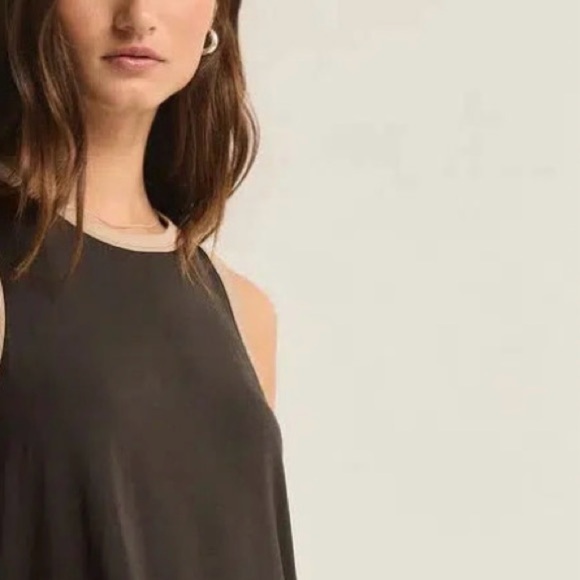 Aritzia Babton Black Sleeveless Fit & Flare layered Tank Top camisole size Small - Picture 1 of 6